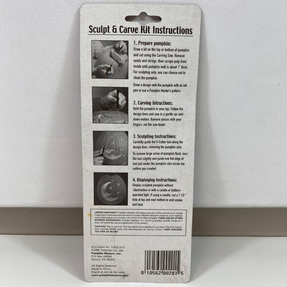 Pumpkin Masters Sculpt Carve Kit Set 2 Tools Carving Saw V-Cutter Halloween Fun - Picture 4 of 5